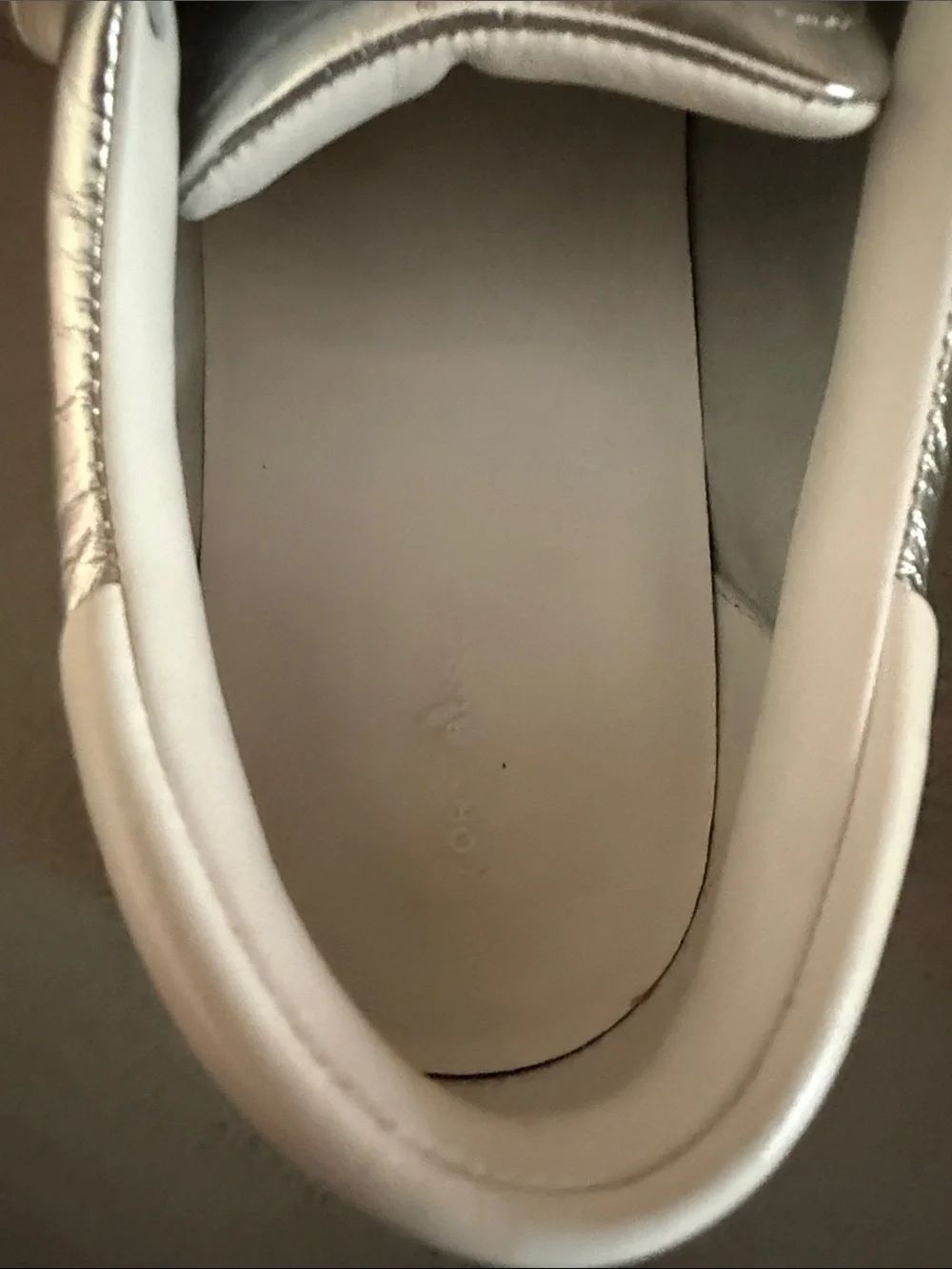 Tory Burch Silver Metallic Leather Lace-Up Sneakers